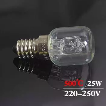 Освещение для духовки 220 В 25 Вт, устойчивое к высоким температурам, 500 градусов, E14, маленький винтовой зев