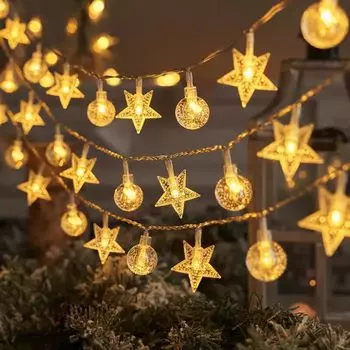 Освещение Fairy LED LED Star USB String для помещений, ночников, садов, водонепроницаемый и подходит для новых декоративных теплых цветов, света, лампочек,