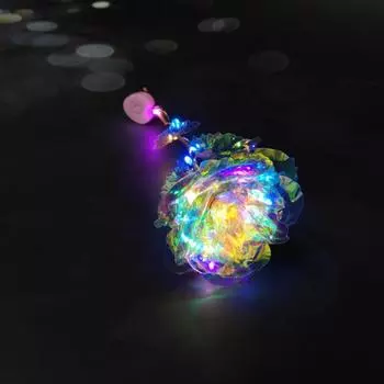 Освещение Искусственная фольга Цветок розы Подарок на День святого Валентина Любовь длится вечно Свадьба День рождения Декор Имитация искусственного цветка