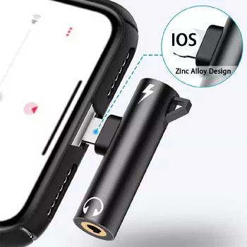 Освещение на разъем 3,5 мм для наушников, аудиоадаптер для зарядки, конвертер для Iphone красный