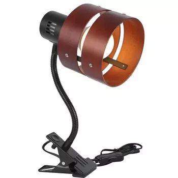 Освещение сообщества Настольный светодиодный светильник на зажиме E26, стильный, коричневый, на ножке, с гибким кронштейном, с выключателем, с углом наклона