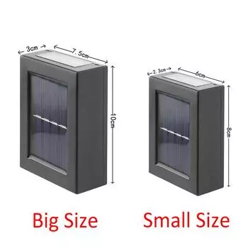 Освещение вверх и вниз, солнечный свет, уличный настенный светильник, водонепроницаемый, сад, крыльцо, патио, лестница, забор, ландшафт, декоративный 1pcs small size