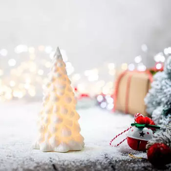 Освещенная новогодняя елочная фигурка украшение ночник настольный светильник для полки M