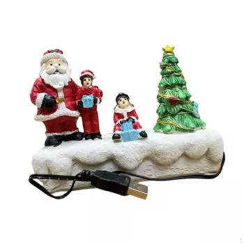 Освещенная рождественская статуэтка из смолы, настольная фигурка, украшение для дома с подсветкой, ночник