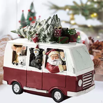 Освещенная рождественская статуэтка, настольная фигурка, коллекционная скульптура из смолы для кабинета, фигурка Санта-Клауса для