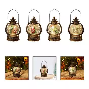 Освещенный рождественский снежный шар, музыкальный фонарь, музыкальная шкатулка с кружащимся блестящим ночником для праздничной спальни, гостиной, полки, вечеринки