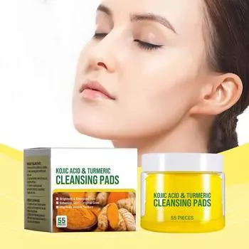 Осветляющие очищающие подушечки, очищающие подушечки Kojic помогают сбалансировать кожное масло и воду. Увлажняют кожу. Удаляют излишки кератина с кожи тела.(55ПК)1мл