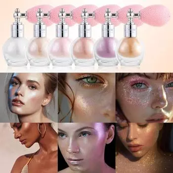 Осветляющий хайлайтер с тонким мерцанием для контурирования лица, долговечный, против пота, сценический макияж, взрывной спрей для хайлайтера тела 3.5g