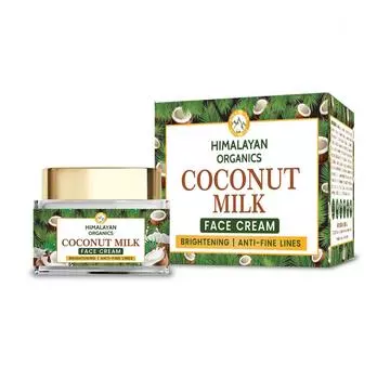 Осветляющий крем для лица с Кокосовым молоком: против морщин (50 г), Coconut Milk Face Cream, Himalayan Organics