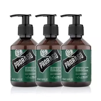Освежающее очищающее средство для бороды Proraso, 200 мл, 3 шт.