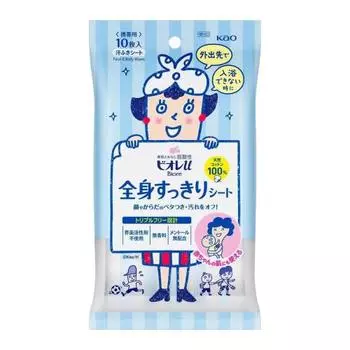 Освежающие салфетки Kao Biore U для всего тела, портативные, набор из 10 шт. x 5 шт.