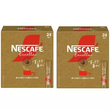 Освежающий блестящий батончик Excella, черный, 24 шт. x 2, обычный, растворимый, в индивидуальной упаковке, Nescaf (2г/шт.) коробки, Кофе,