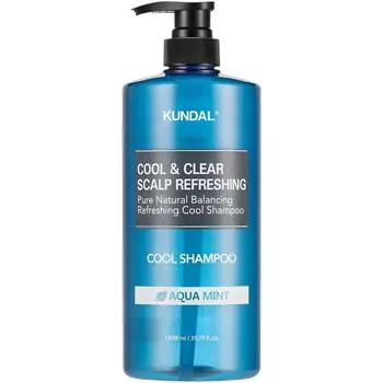 Освежающий шампунь для кожи головы Kundal Cool & Clear с ароматом аквамяты, 1,058 л, 1 шт.