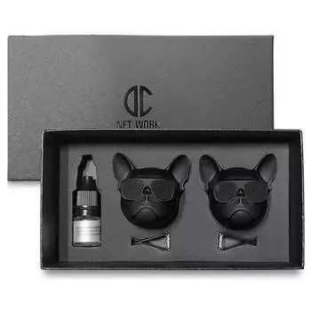 Освежитель воздуха DC Network Car Bulldog, матово-черный, 2 аромата масла, ежевичный залив, 1 набор, корейский автомобильный аксессуар