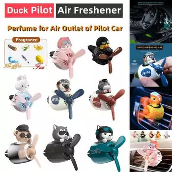 Освежитель воздуха для автомобиля KUKII Pilot Bear - вращающийся диффузор с пропеллером и таблетками эфирных масел, авиационный дизайн