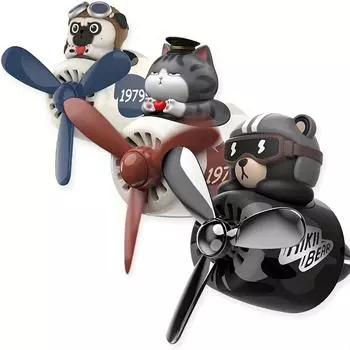 Освежитель воздуха для автомобиля Милый мультяшный медведь Пилот Автомобильный диффузор Вращающийся пропеллер Автомобильный вентилятор для выхода воздуха Креативный автомобильный парфюм Украшение для автомобиля Аксессуары для автомобиля SUPREMO BEAR