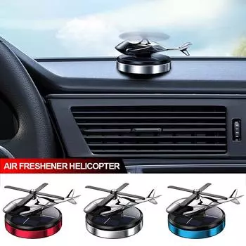 Освежитель воздуха для автомобиля на солнечной энергии, диффузор для ароматизатора в виде самолета, украшение для приборной панели в стиле вертолета синий