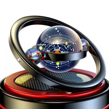 Освежитель воздуха для автомобиля на солнечных батареях, вращающийся диффузор для ароматерапии, диффузор эфирных масел для украшения автомобиля чёрный