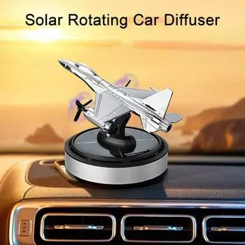 Освежитель воздуха для автомобиля с ароматерапией и 54 рассеивающими отверстиями. Диффузор эфирных масел на солнечных батареях в стиле истребителя. Jasmine