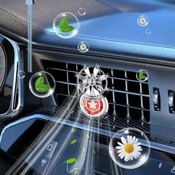 Освежитель воздуха для автомобиля с зажимом для вентиляционного отверстия, автоматически вращающийся ароматизатор, долговечный декор салона автомобиля, аромат для ароматерапии автомобиля