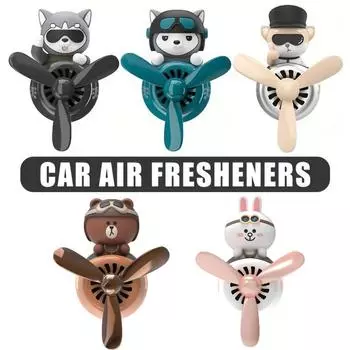 Освежитель воздуха для автомобиля в виде милого медведя с таблетками эфирного масла - диффузор для автомобильного вентиляционного отверстия с пропеллерным вентилятором