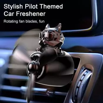 Освежитель воздуха для пилота с милой собакой, воздушный пропеллер для автомобиля, с легко заменяемым дизайном, незаменимый чёрный