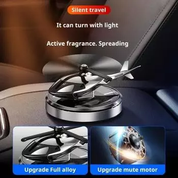 Освежитель воздуха на солнечной энергии, самолет-истребитель, автомобильный освежитель воздуха, креативная форма, автодиффузор эфирного масла, автомобильный орнамент чёрный