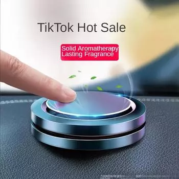 Освежитель воздуха с вращением на 360 градусов, автомобильный органический твердый парфюм, безводный ароматерапия, матовый сплав, автомобильный ароматизатор, автомобильный аксессуар black