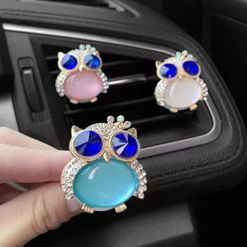 Освежитель воздуха в машину Crystal Owl, твердый ароматизатор, диффузор, вентиляционное отверстие для кондиционера автомобиля, зажим для духов, аксессуары для интерьера синий