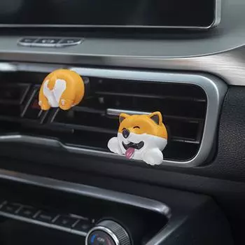 Освежитель воздуха в машину в виде медведя, мультяшная голова животного, украшение на хвост, зажим для вентиляционного отверстия автомобиля, украшения для автомобиля, милые ароматы в форме животных жёлтый