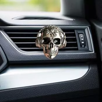 Освежитель воздуха в вентиляционное отверстие автомобиля Хэллоуин украшение в виде черепа на Хэллоуин с наушниками Автомобильный диффузор духов с зажимом для вентиляционного отверстия для большинства