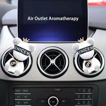 Освежитель воздуха в виде медведя для автомобиля, милый диффузор, автомобильный освежитель воздуха, освежители воздуха в вентиляционном отверстии, ароматерапевтическое украшение, автомобильные аксессуары белый