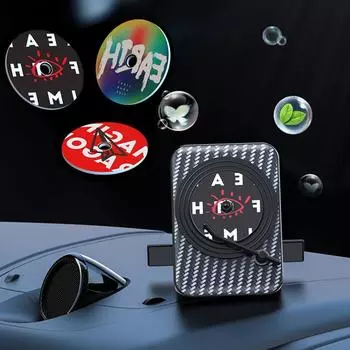 Освежители воздуха для автомобиля на солнечных батареях 2 в 1, освежитель воздуха для автомобиля, нейтрализатор запахов с временной парковочной картой, современный автомобиль в форме проигрывателя пластинок