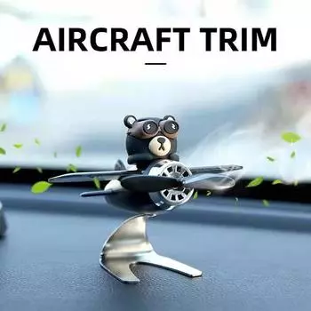 Освежители воздуха для автомобиля Запах в стиле солнечной модели самолета Украшение центральной консоли Медведь Пилот Вращающийся пропеллер Аромат