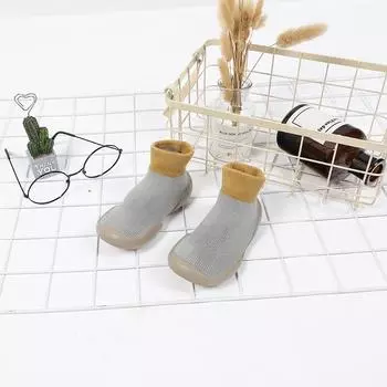 От 0 до 4 лет Зимние детские махровые носки Мягкая подошва Нескользящие Напольные Носки для девочки мальчика Новорожденный Ребенок Теплые Ботинки Носки с резиновой подошвой 6 to 12M