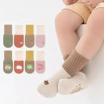 От 0 до 5 лет детские носки для девочек и мальчиков, противоскользящие хлопковые детские носки для девочек и мальчиков, повседневные мягкие детские носки с принтом для малышей, нескользящие 0-1Y(S) розовый