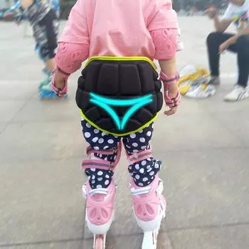 От 3 до 12 лет, детская спортивная накладка для ягодиц, утолщенная набивка из ЭВА, защита для бедер, регулируемая детская защитная накладка для бедер чёрный