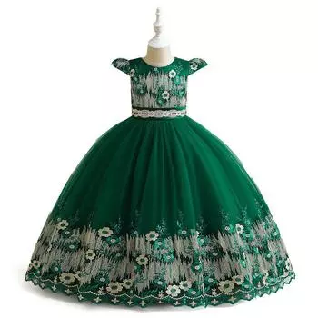 От 4 до 14 лет свадебное платье с цветочным узором для девочек, детское платье на день рождения для маленьких девочек, одежда, кружевные платья принцессы, платье с бусинами для крещения, детское платье 110 розовый