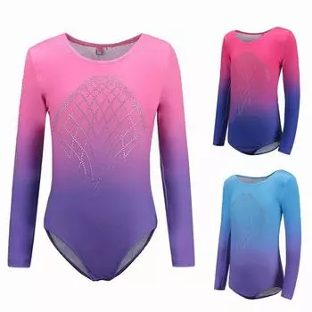 От 5 до 12 лет балетная танцевальная одежда с длинными рукавами, гимнастический купальник для девочек, детский балетный танцевальный костюм, пр.