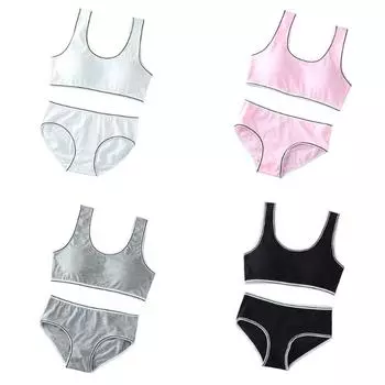 От 8 до 14 лет, бюстгальтер для девочек-подростков, нижнее белье для девочек-подростков, студенческий тренировочный бюстгальтер, комплект нижнего белья one size