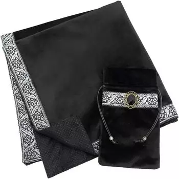 от a fortune MARDUK Tarot Большое бархатное Таро Оракул 65 см x 65 см [Рекомендуется кассиром] Крест, Противоскользящий, Карта, Карта, Новичок, (черный)