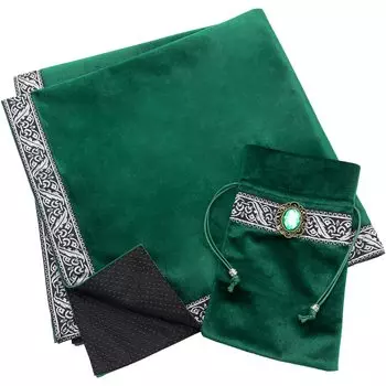 от a fortune MARDUK Tarot Большое бархатное Таро Оракул 65 см x 65 см [Рекомендуется кассиром] Крест, Противоскользящий, Карта, Карта, Новичок, (зеленый) зелёный