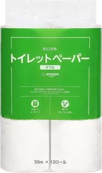 от Amazon Туалетная бумага двойной длины 50 м x 12 рулонов двойной рулон одинарной единицы товара равно 24 Цветочный аромат (12 рулонов) белый