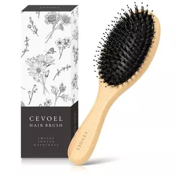 от beauty CEVOEL Hair Brush Paddle Brush Natural Pig Hair habits for Brush Hair Ladies Comb Hair Smooth [Профессионалы под наблюдением] [Новинка