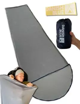 от camp Brand from Inner sleeping bags DANISH Приятные на ощупь простыни Удобный для сна и эластичный материал Легкий и компактный серый