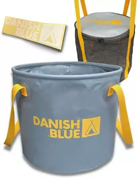 от Camp Brand от 30-литрового складного ведра с нижней пластиной и сеткой для сушки одежды DANISH Bucket Мы создали идеальное складное ведро, которое можно использовать