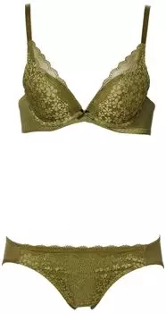 от Daisy Lace Dream Bra Deep V Bra Shorts Set AMST1150 WHU2 Hikini JX 00CE [Amostyle Triumph] & + Womens (зеленый) 70/М