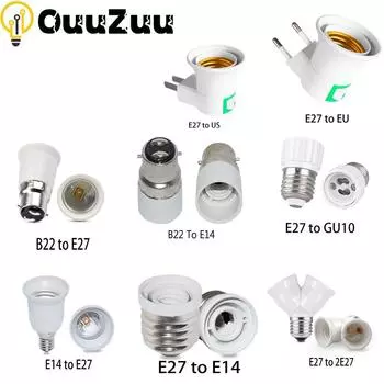 От E27 до 2E27/B22 до E27/E27 до E14/E27 до США/B22 до E14/B22 до E27/E14 до E27/E27 до EU/E27 до E14/E27 до США/B22 до E14/B22 до E27/E14 до E27/E27 до EU/E27 до GU10 Цоколь Патрон лампы Патрон лампы E27 to US