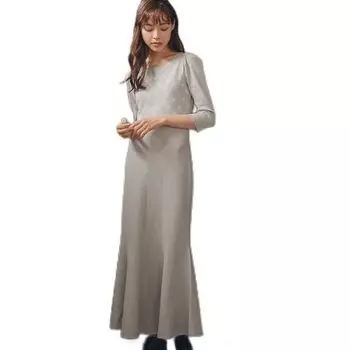 от Jill Повседневный Логотип Жаккард Русалка Вязаный Серый [Jill Stuart] Платье, Платье, Женское, серый