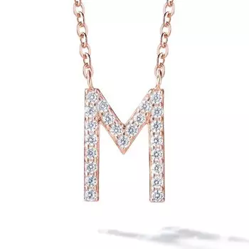 от New Initial Ожерелье M K18 розовое золото обработанное брендом Подарочные Женщины [Подарок Йорк] Женские